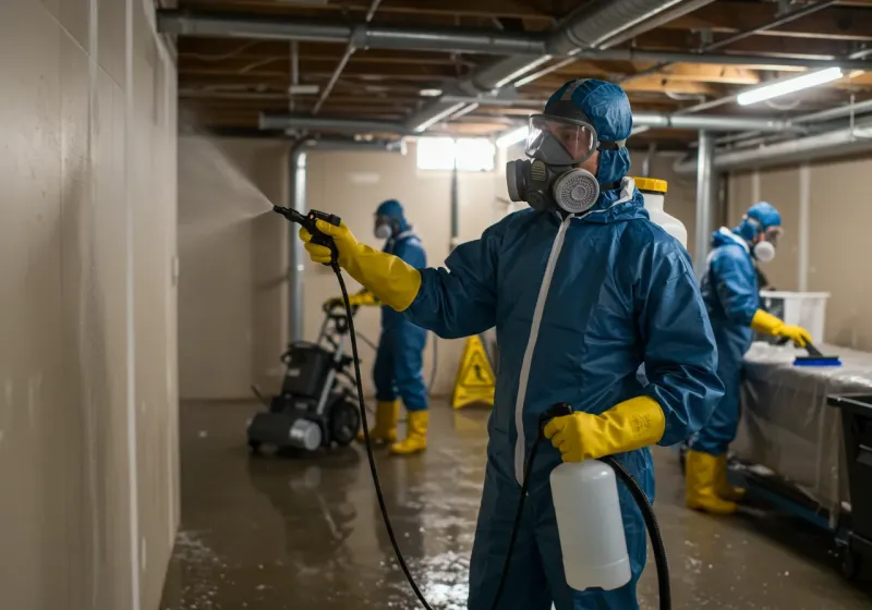 Basement Sanitization and Antimicrobial Treatment process in Southborough, MA